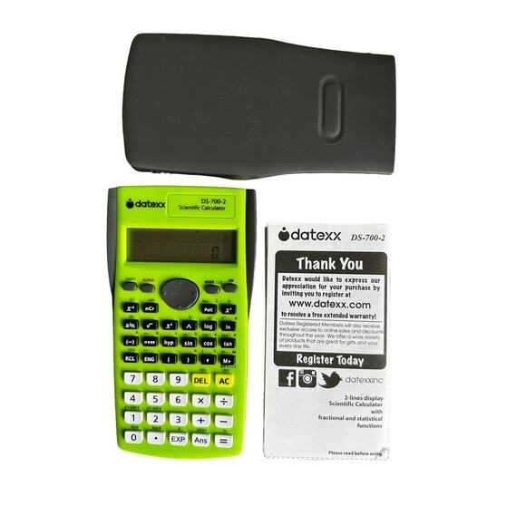 🌻. Datexx DS-700-2 Scientific Calculator w/Instruction Booklet & Slip Cover - Picture 1 of 4